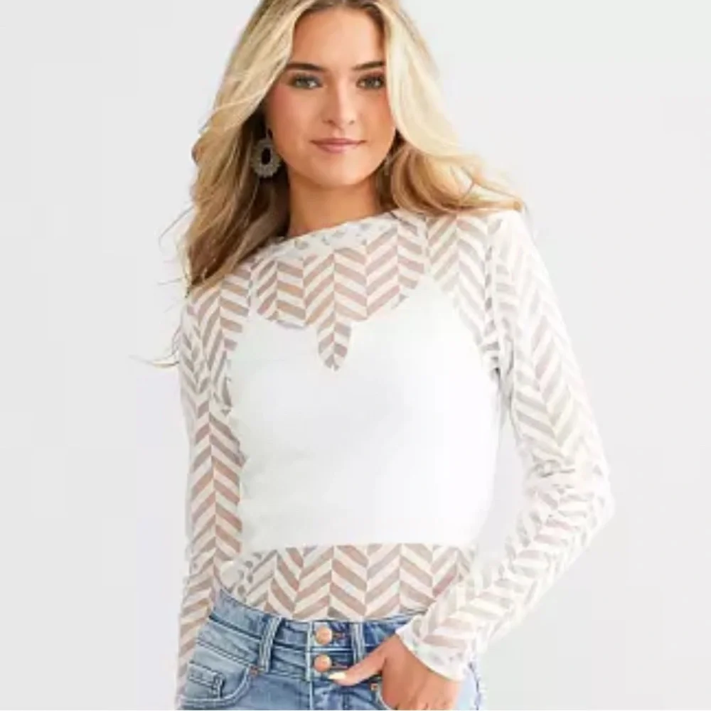 Willow root XS see thru chevron mesh top 936